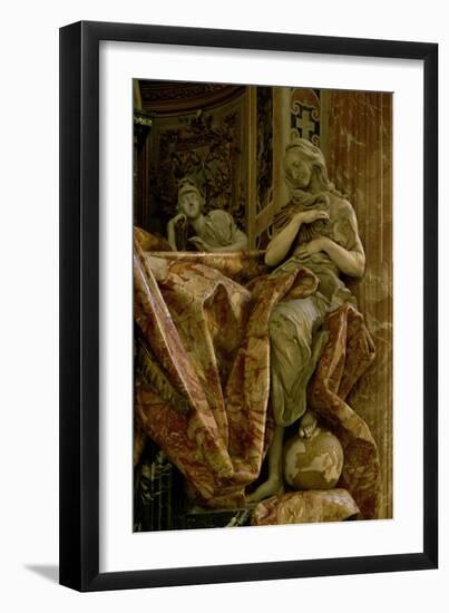 Truth from the Monument to Alexander VII in the North Transept, 1672-78 (Marble and Gilded Bronze)-Giovanni Lorenzo Bernini-Framed Giclee Print