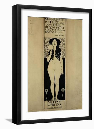 " Truth is Fire and to speak Truth is Shining and Burning".Study for a later oil painting. 1898-Gustav Klimt-Framed Giclee Print