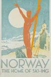 Norway, the Home of Skiing Poster-Trygve Davidsen-Stretched Canvas