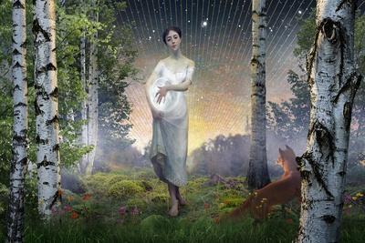 The Queen of the Forest (evening), 2021, (digital collage)