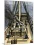 Trying Out - Boiling Whale Bubber for Oil on a Whaling Ship, c.1800-null-Mounted Giclee Print