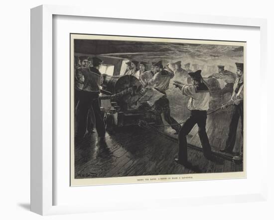 Trying the Range, a Sketch on Board a Man-Of-War-William Heysham Overend-Framed Giclee Print