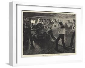 Trying the Range, a Sketch on Board a Man-Of-War-William Heysham Overend-Framed Giclee Print