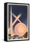 Trylon and Perisphere, Worlds Fair-null-Framed Stretched Canvas