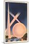 Trylon and Perisphere, Worlds Fair-null-Mounted Art Print