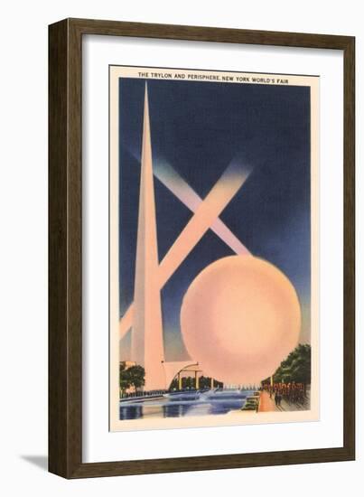 Trylon and Perisphere, Worlds Fair-null-Framed Art Print