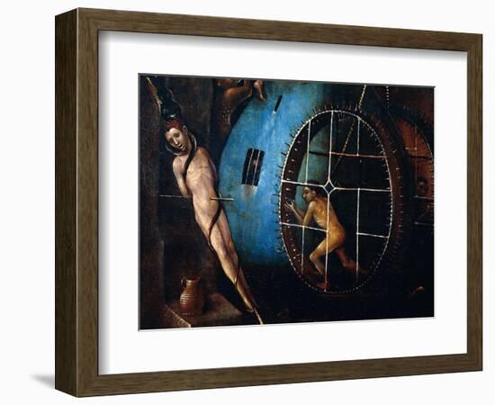 Tryptic of the Last Judgement, Central Panel. A Man Pierced with an Arrow and Another Prisoner of A-Hieronymus Bosch-Framed Giclee Print