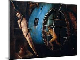 Tryptic of the Last Judgement, Central Panel. A Man Pierced with an Arrow and Another Prisoner of A-Hieronymus Bosch-Mounted Giclee Print