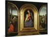 Tryptych: Enthroned Madonna and Child, St Catherine of Alexandria and St Barbara-null-Stretched Canvas