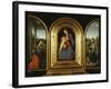 Tryptych: Enthroned Madonna and Child, St Catherine of Alexandria and St Barbara-null-Framed Giclee Print