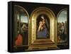 Tryptych: Enthroned Madonna and Child, St Catherine of Alexandria and St Barbara-null-Framed Stretched Canvas