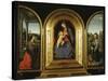 Tryptych: Enthroned Madonna and Child, St Catherine of Alexandria and St Barbara-null-Stretched Canvas