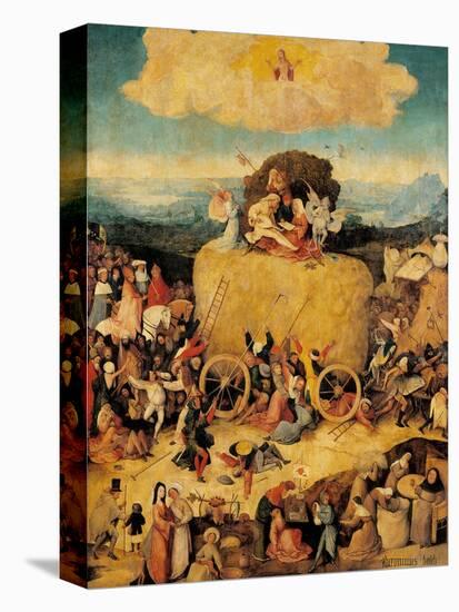 Tryptych of Hay, (Full view, central panel, open) by Hieronymus Bosch,c.1500-02, Prado. Detail.-Hieronymus Bosch-Stretched Canvas