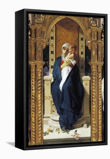 Tryptych of Madonna of Roses-Domenico Morelli-Framed Stretched Canvas