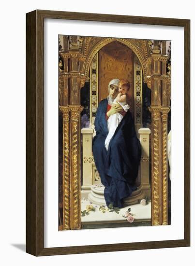Tryptych of Madonna of Roses-Domenico Morelli-Framed Giclee Print