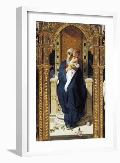 Tryptych of Madonna of Roses-Domenico Morelli-Framed Giclee Print