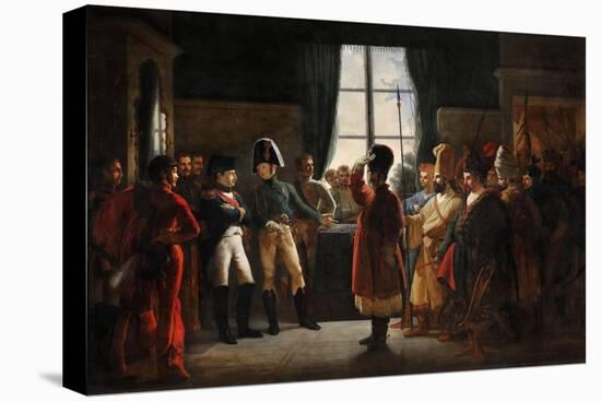 Tsar Alexander I Presenting the Kalmyks, Cossacks and Bashkirs of Russian Army to Napoleon I-Pierre-nolasque Bergeret-Stretched Canvas