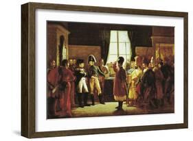 Tsar Alexander I Presenting the Kalmyks, Cossacks and Bashkortostan of Russian Army to Napoleon I-Pierre-nolasque Bergeret-Framed Giclee Print