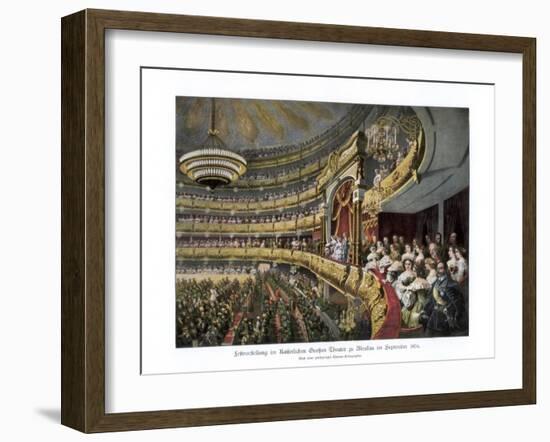 Tsar Alexander II at the Bolshoi Theatre, Moscow, Russia, September 1856-null-Framed Giclee Print