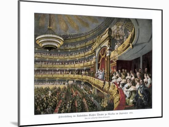 Tsar Alexander II at the Bolshoi Theatre, Moscow, Russia, September 1856-null-Mounted Giclee Print