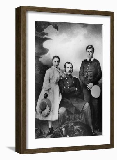 Tsar Alexander II of Russia with His Daughter Maria and Son Alexei, 1863-Ivan Fyodorovich Alexandrovsky-Framed Giclee Print