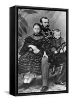 Tsar Alexander II of Russia with His Daughter Maria and Son Sergei, C1860-C1862-null-Framed Stretched Canvas