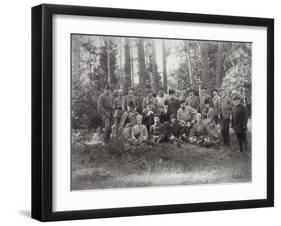 Tsar Alexander III with Family and Friends on a Hunt in the Bialowieza Forest, Russia, 1894-null-Framed Giclee Print