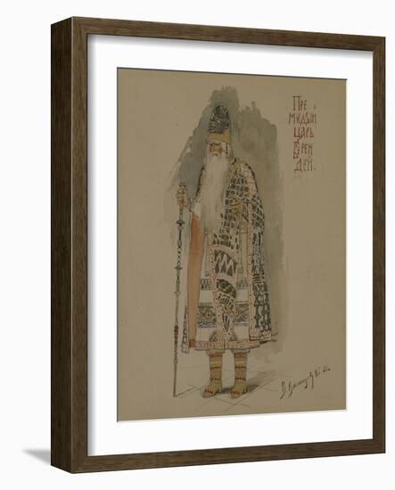 Tsar Berendey, Costume Design for the Opera Snow Maiden, 1885-Viktor Mikhaylovich Vasnetsov-Framed Giclee Print