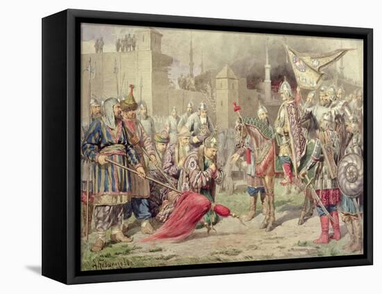 Tsar Ivan IV Vasilyevich the Terrible Conquering Kazan, 1880-Aleksei Danilovich Kivshenko-Framed Stretched Canvas