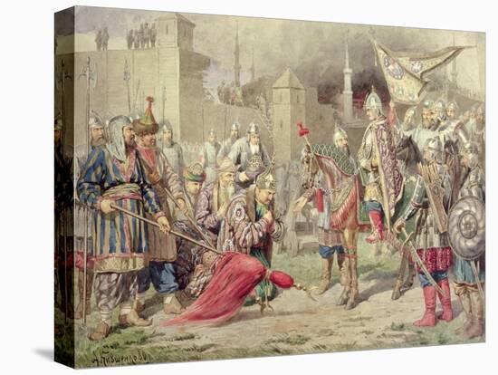 Tsar Ivan IV Vasilyevich the Terrible Conquering Kazan, 1880-Aleksei Danilovich Kivshenko-Stretched Canvas
