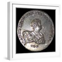 Tsar Ivan VI Antonovich of Russia (1740-176), Silver Ruble of 1741-null-Framed Photographic Print