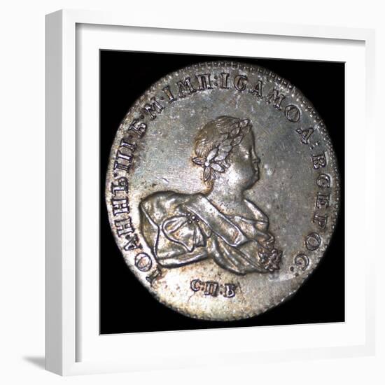Tsar Ivan VI Antonovich of Russia (1740-176), Silver Ruble of 1741-null-Framed Photographic Print
