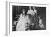 Tsar Nicholas and Alexandra Pose with Third Children before the Revolution-null-Framed Art Print