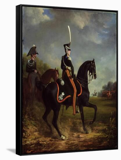 Tsar Nicholas I of Russia, When Grand Duke, Riding in Hyde Park-Alexander Ivanovich Sauerweid-Framed Stretched Canvas