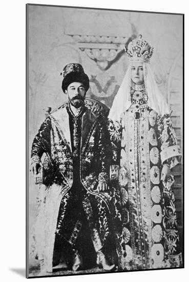 Tsar Nicholas Ii and Tsaritsa Alexandra in Full Coronation Regalia, May 1896 (B/W Photo)-Russian Photographer-Mounted Giclee Print