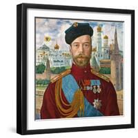 Tsar Nicholas II of Russia, 1915-Boris Mikhajlovich Kustodiev-Framed Giclee Print