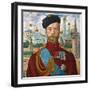 Tsar Nicholas II of Russia, 1915-Boris Mikhajlovich Kustodiev-Framed Giclee Print