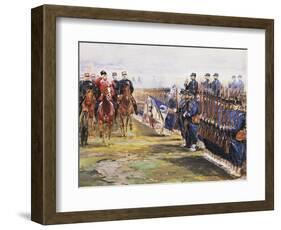Tsar Nicholas II of Russia and French President Felix Faure Inspecting Troops in Chalon-Sur-Marne-Edouard Detaille-Framed Giclee Print