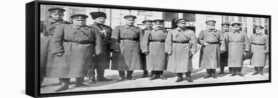 Tsar Nicholas II of Russia and His Generals and Staff, 1917-null-Framed Stretched Canvas