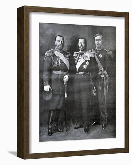 Tsar Nicholas II of Russia, King George V of Great Britain and King Albert I of Belgium, 1914-null-Framed Giclee Print