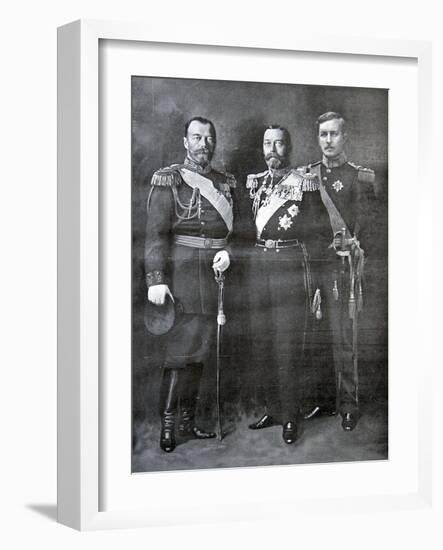 Tsar Nicholas II of Russia, King George V of Great Britain and King Albert I of Belgium, 1914-null-Framed Giclee Print