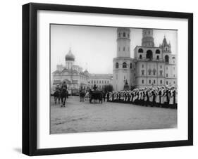 Tsar Nicholas II Reviewing the Parade of the Pupils of Moscow in the Kremlin, Russia, 1912-K von Hahn-Framed Giclee Print