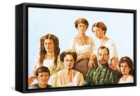 Tsar Nicholas Ii with This Family-Richard Hook-Framed Stretched Canvas