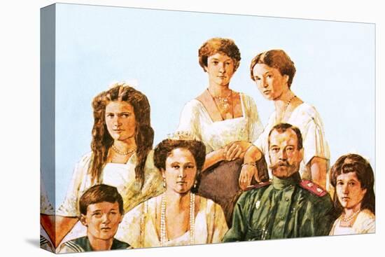 Tsar Nicholas Ii with This Family-Richard Hook-Stretched Canvas