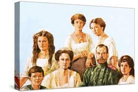 Tsar Nicholas Ii with This Family-Richard Hook-Stretched Canvas