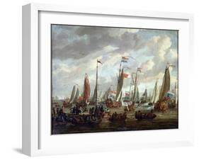 Tsar Peter I Visiting England in January 1698, Early 18th Century-Abraham Storck-Framed Giclee Print