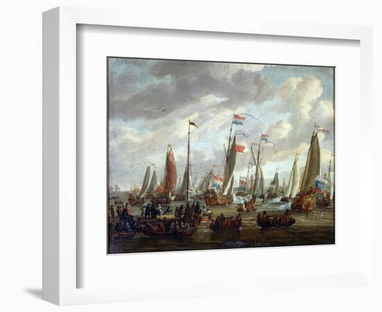 Tsar Peter I Visiting England in January 1698, Early 18th Century-Abraham Storck-Framed Giclee Print