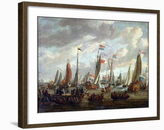 Tsar Peter I Visiting England in January 1698, Early 18th Century-Abraham Storck-Framed Giclee Print