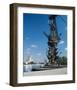 Tsar Peter the Great Monument and Cathedral of Christ the Saviour, Moscow, Russia-null-Framed Art Print