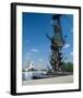 Tsar Peter the Great Monument and Cathedral of Christ the Saviour, Moscow, Russia-null-Framed Art Print